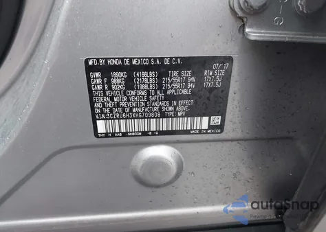 2017 Honda Hr-V Lx z USA, uszkodzony, nr VIN 3CZRU6H3XHG709808